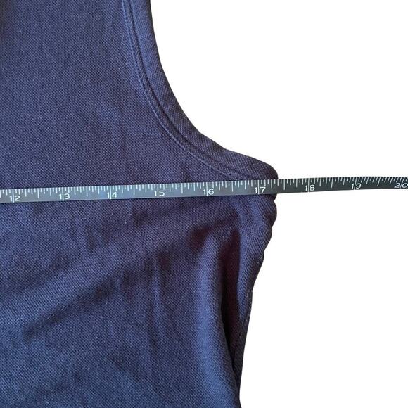 Tory Burch Navy Sleeveless Ruffle Mock Neck Button Top Size M - Picture 4 of 7